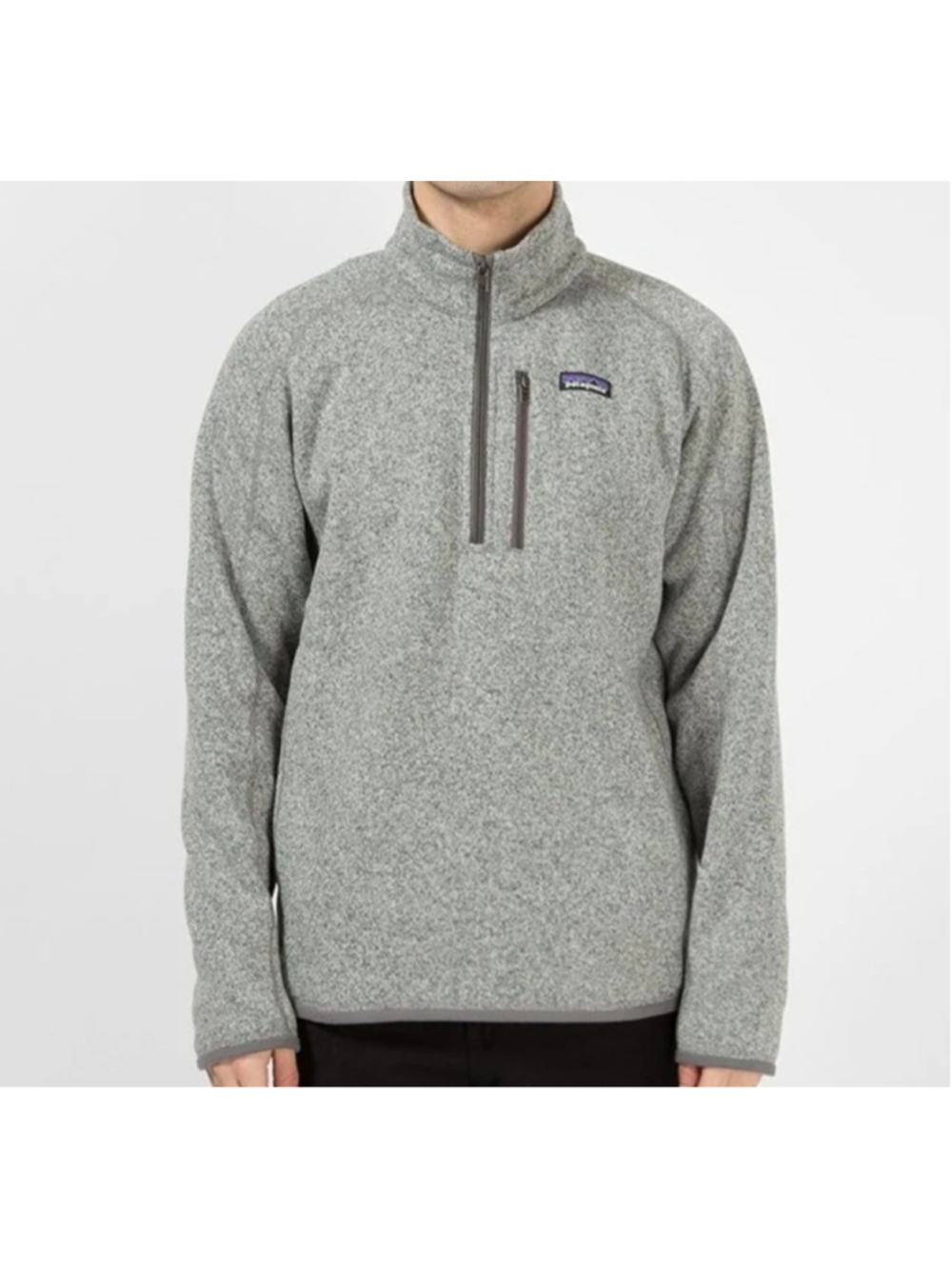 PATAGONIA Men's Quarter-Zip Mock Neck Long-Sleeve Gray Sweater Size XL Pre-owned